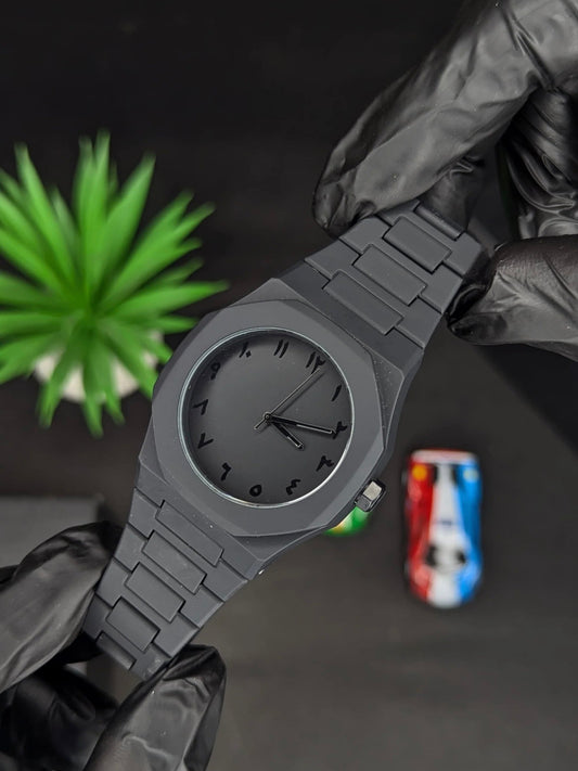 Black Arabic Aura Men's Watch